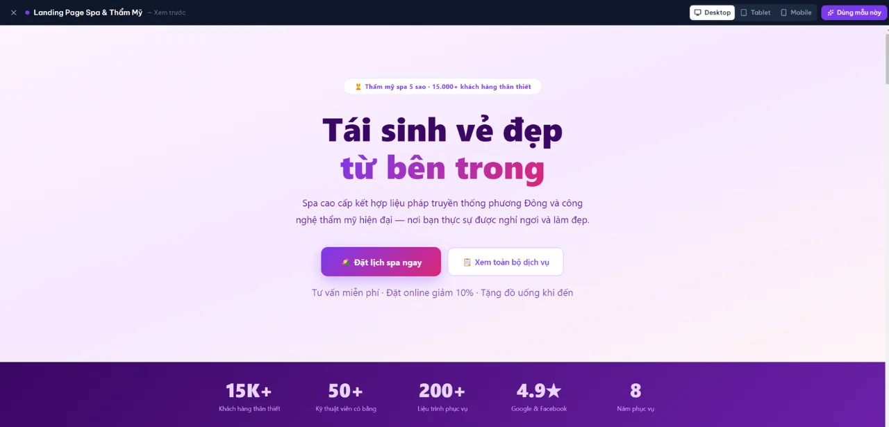 Mẫu landing page bán mỹ phẩm đẹp, chuyên nghiệp — tải miễn phí