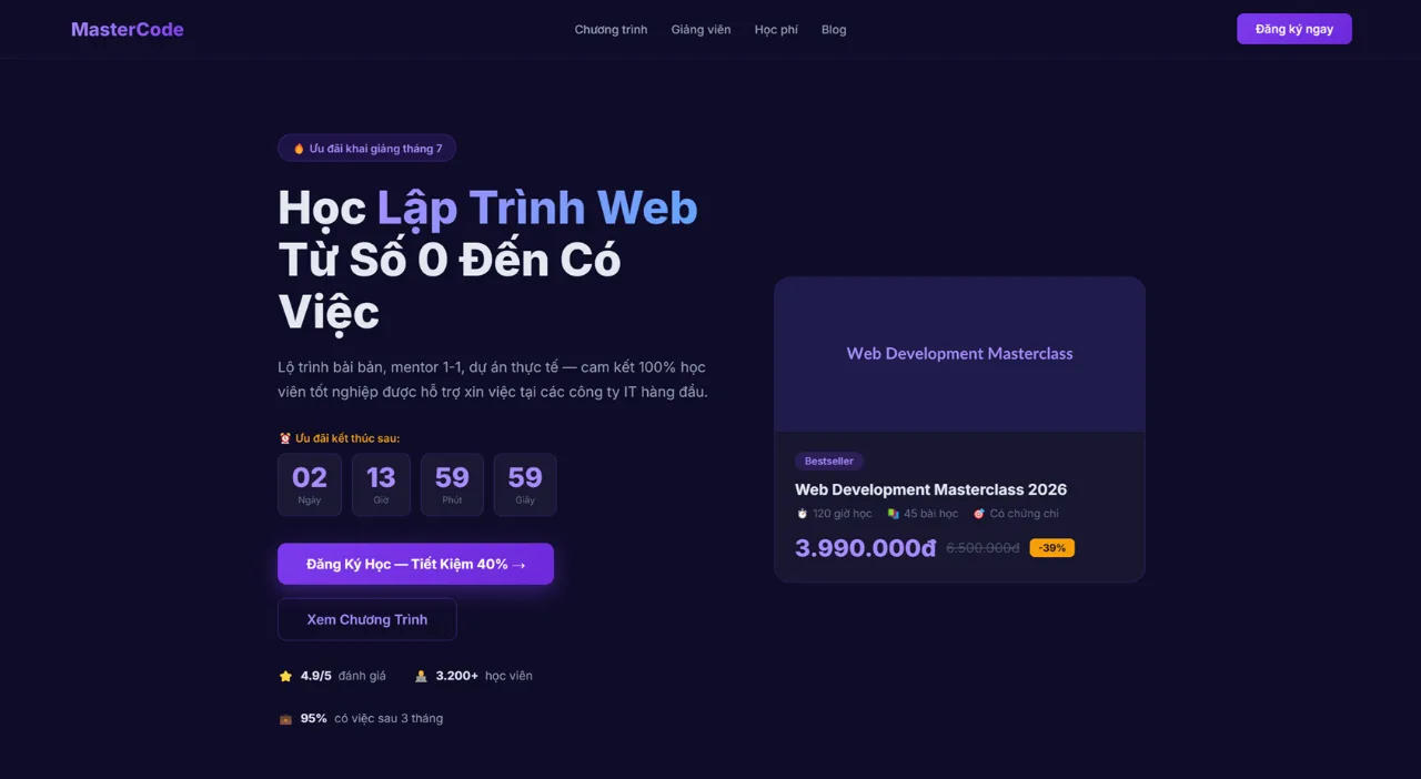 Landing Page Khóa Học Online