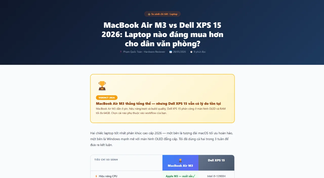 Bài So Sánh Sản Phẩm