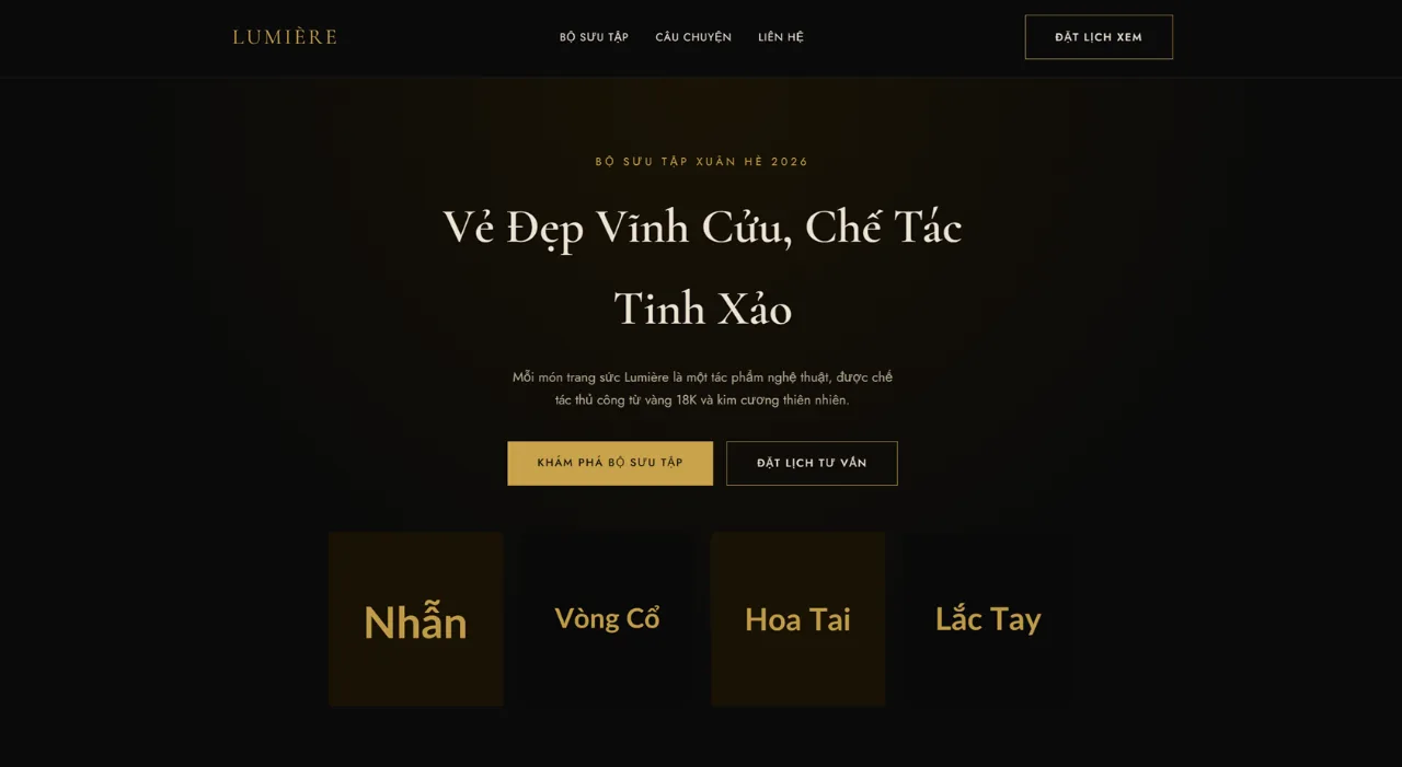 Landing Page Trang Sức Cao Cấp