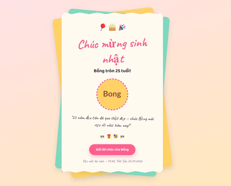 Thiệp Sinh Nhật Phong Cách Giấy Cắt Lớp