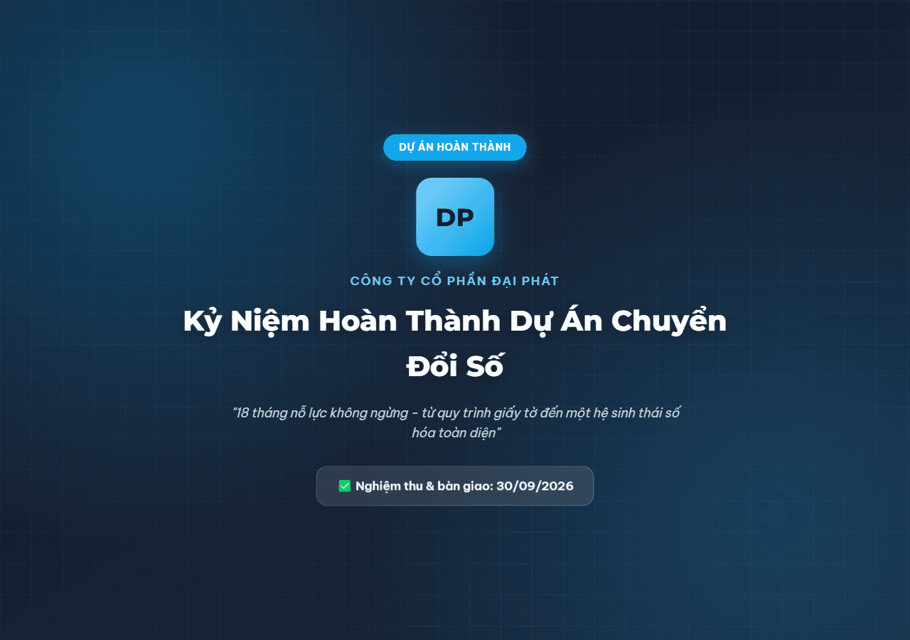 Trang Kỷ Niệm Hoàn Thành Dự Án
