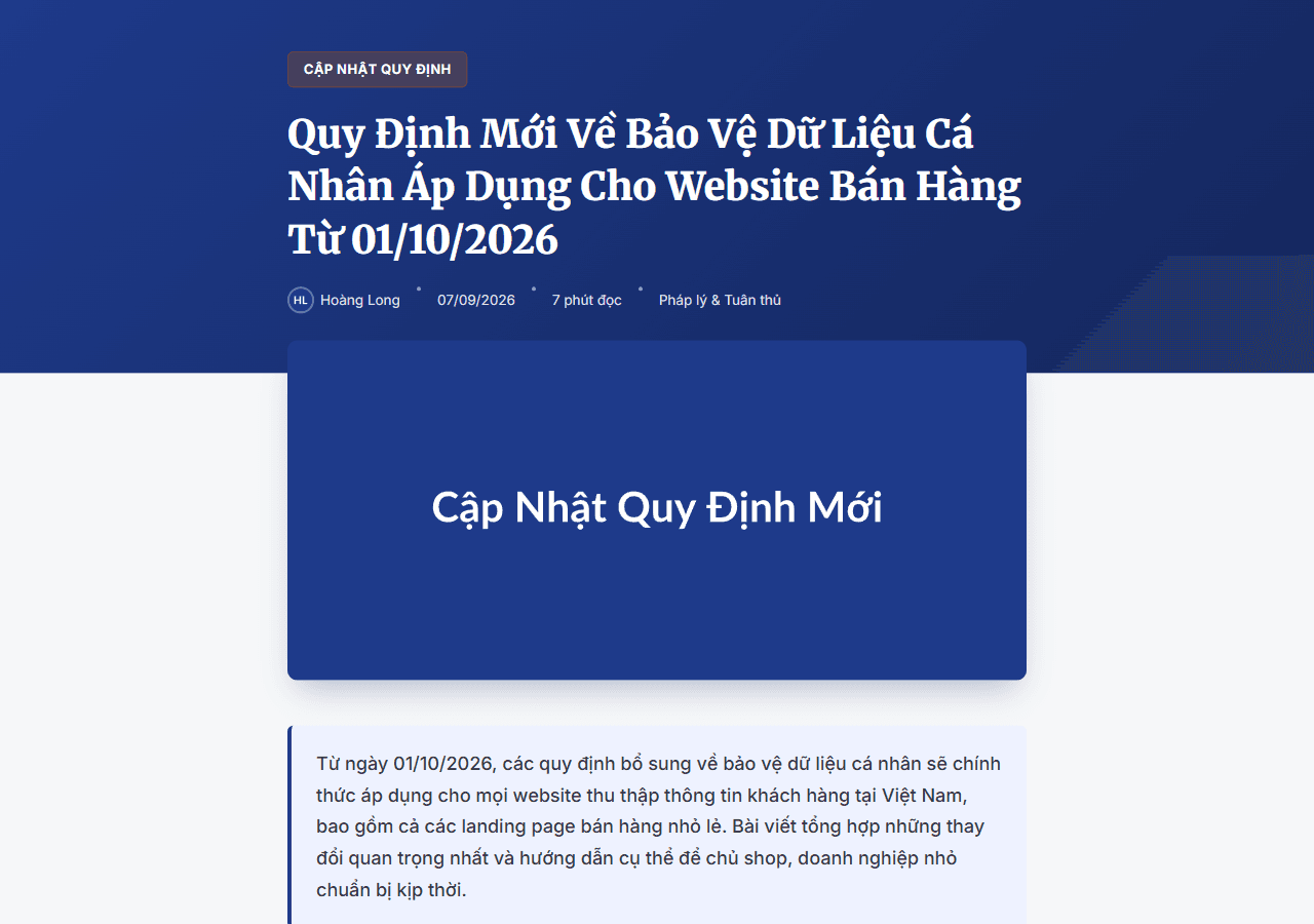 Bài Viết Cập Nhật Quy Định Mới